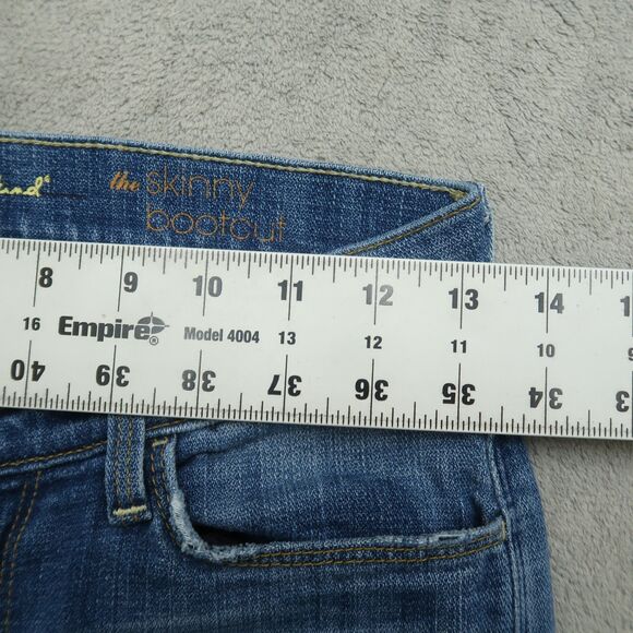 7 For All Mankind Jeans Women's 25 Low-Rise Skinny Bootcut 29" Inseam Distressed - Picture 3 of 16